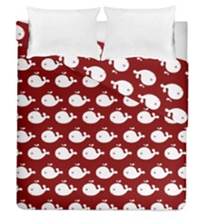 Cute Whale Illustration Pattern Duvet Cover (full/queen Size) by GardenOfOphir