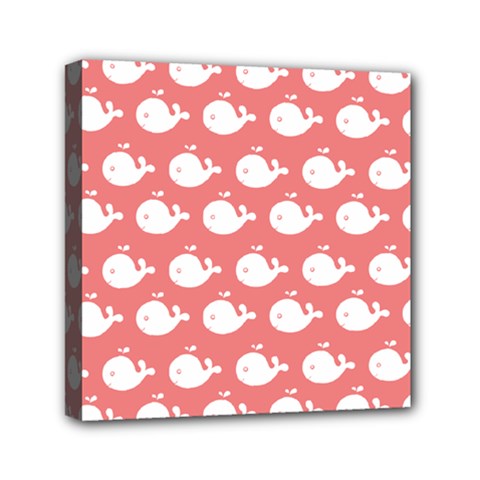 Cute Whale Illustration Pattern Mini Canvas 6  X 6  by GardenOfOphir