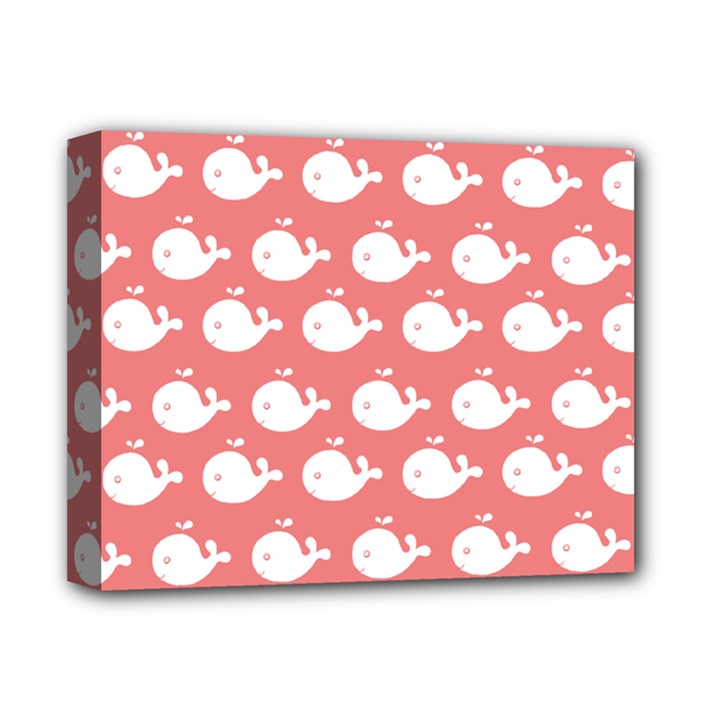 Cute Whale Illustration Pattern Deluxe Canvas 14  x 11 