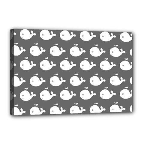 Cute Whale Illustration Pattern Canvas 18  X 12  by GardenOfOphir