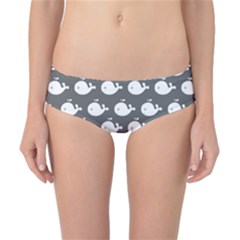 Cute Whale Illustration Pattern Classic Bikini Bottoms by GardenOfOphir