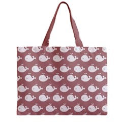 Cute Whale Illustration Pattern Zipper Tiny Tote Bags by GardenOfOphir