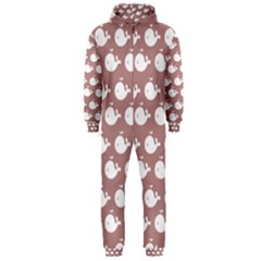 Cute Whale Illustration Pattern Hooded Jumpsuit (men) 