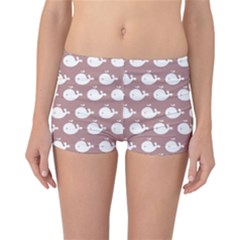 Cute Whale Illustration Pattern Reversible Boyleg Bikini Bottoms by GardenOfOphir