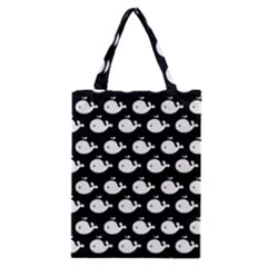 Cute Whale Illustration Pattern Classic Tote Bags by GardenOfOphir