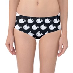 Cute Whale Illustration Pattern Mid-waist Bikini Bottoms by GardenOfOphir