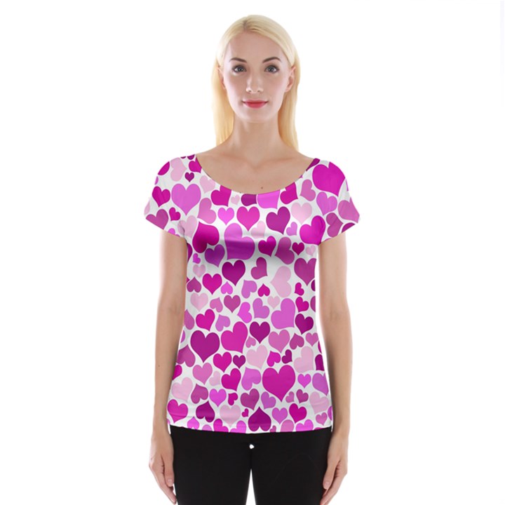 Heart 2014 0931 Women s Cap Sleeve Top