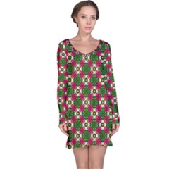 Cute Pattern Gifts Long Sleeve Nightdresses