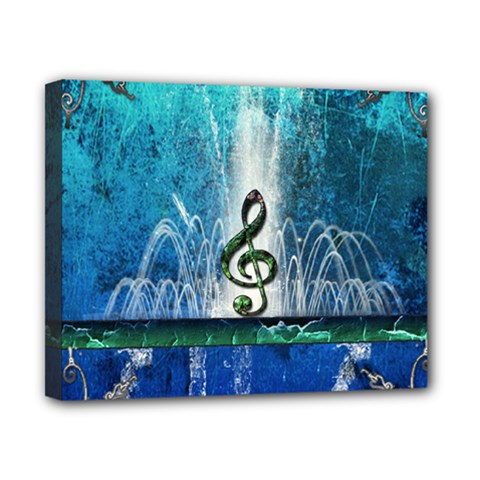 Clef With Water Splash And Floral Elements Canvas 10  X 8 