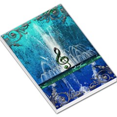 Clef With Water Splash And Floral Elements Large Memo Pads by FantasyWorld7