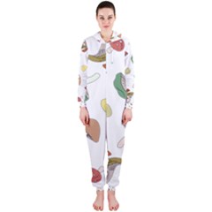 Mushrooms Pattern 02 Hooded Jumpsuit (ladies)  by Famous