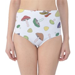 Mushrooms Pattern 02 High-waist Bikini Bottoms