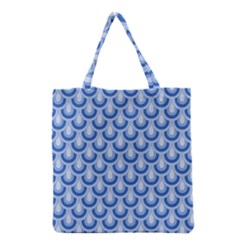 Awesome Retro Pattern Blue Grocery Tote Bags