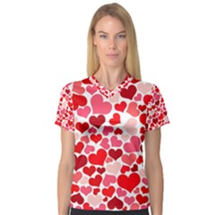 Heart 2014 0937 Women s V-neck Sport Mesh Tee