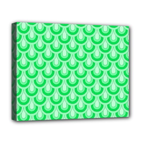 Awesome Retro Pattern Green Deluxe Canvas 20  X 16  