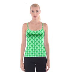 Awesome Retro Pattern Green Spaghetti Strap Tops