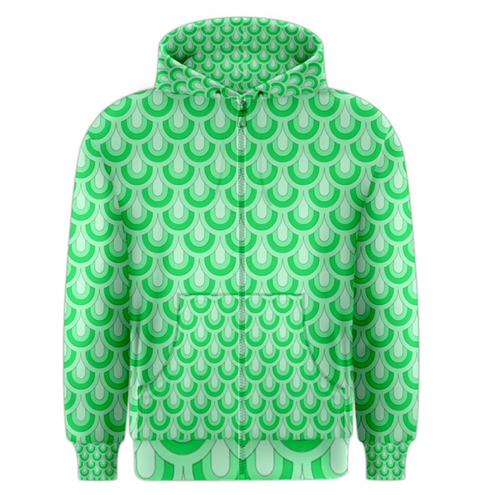 Awesome Retro Pattern Green Men s Zipper Hoodies