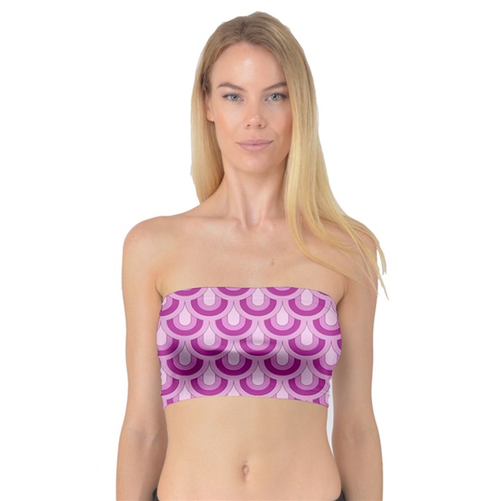 Awesome Retro Pattern Lilac Women s Bandeau Tops