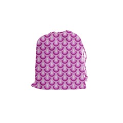 Awesome Retro Pattern Lilac Drawstring Pouches (small) 