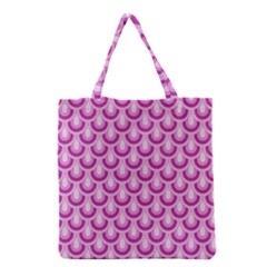 Awesome Retro Pattern Lilac Grocery Tote Bags