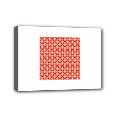 Awesome Retro Pattern Red Mini Canvas 7  X 5 