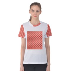 Awesome Retro Pattern Red Women s Cotton Tees