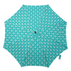 Awesome Retro Pattern Turquoise Hook Handle Umbrellas (medium)