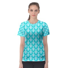 Awesome Retro Pattern Turquoise Women s Sport Mesh Tees