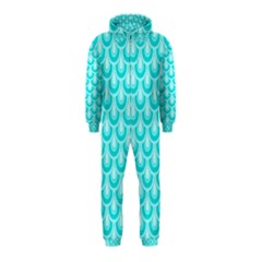 Awesome Retro Pattern Turquoise Hooded Jumpsuit (kids) by ImpressiveMoments