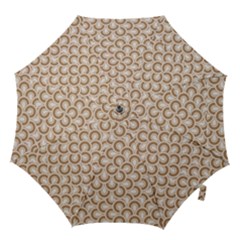 Retro Mirror Pattern Brown Hook Handle Umbrellas (large)