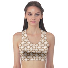 Retro Mirror Pattern Brown Sports Bra