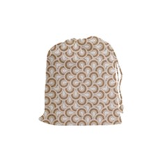 Retro Mirror Pattern Brown Drawstring Pouches (medium) 