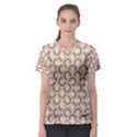 Retro Mirror Pattern Brown Women s Sport Mesh Tees View1