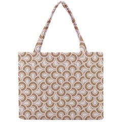 Retro Mirror Pattern Brown Tiny Tote Bags