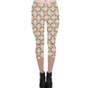 Retro Mirror Pattern Brown Capri Leggings View1