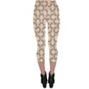 Retro Mirror Pattern Brown Capri Leggings View2