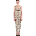 Retro Mirror Pattern Brown OnePiece Catsuits View1