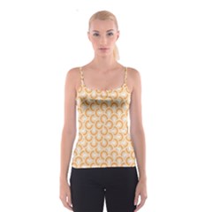 Retro Mirror Pattern Peach Spaghetti Strap Tops