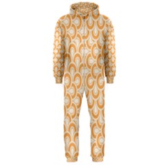 Retro Mirror Pattern Peach Hooded Jumpsuit (men) 