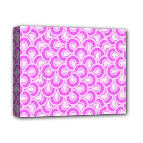 Retro Mirror Pattern Pink Deluxe Canvas 14  X 11 