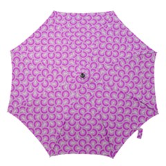 Retro Mirror Pattern Pink Hook Handle Umbrellas (medium)