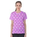 Retro Mirror Pattern Pink Women s Cotton Tees View1