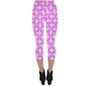 Retro Mirror Pattern Pink Capri Leggings View2