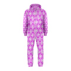 Retro Mirror Pattern Pink Hooded Jumpsuit (kids)