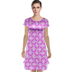 Retro Mirror Pattern Pink Cap Sleeve Nightdresses