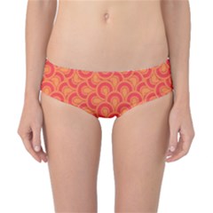 Retro Mirror Pattern Red Classic Bikini Bottoms