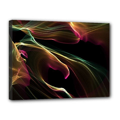 Glowing, Colorful  Abstract Lines Canvas 16  X 12 