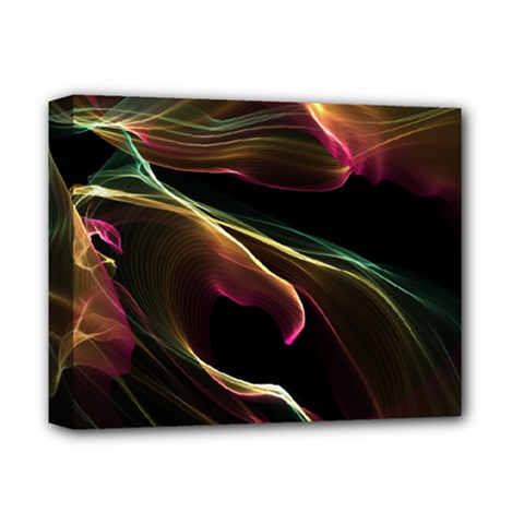 Glowing, Colorful  Abstract Lines Deluxe Canvas 14  X 11 