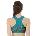 Wonderful Decorative Design With Floral Elements Women s Sports Bra with Border View2