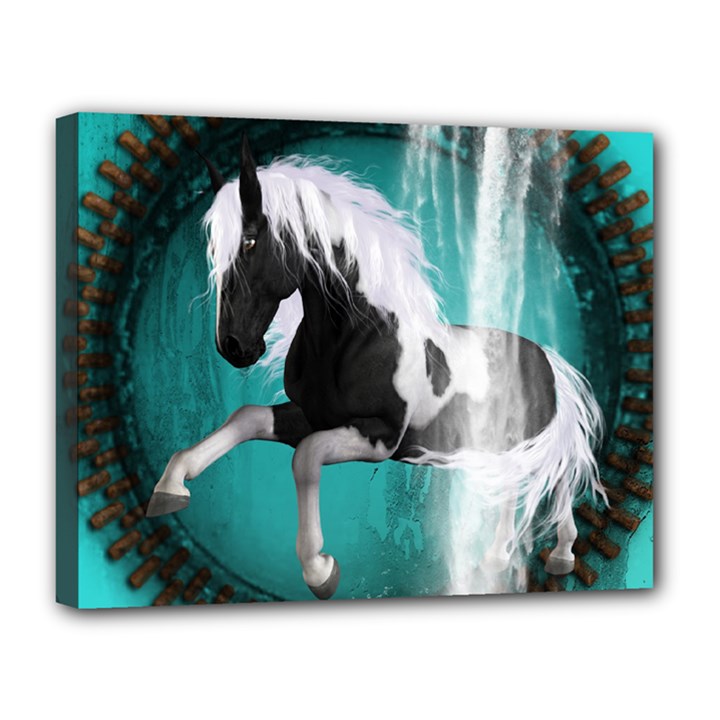 Beautiful Horse With Water Splash  Canvas 14  x 11 